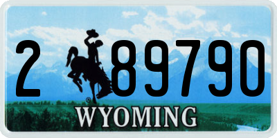 WY license plate 289790