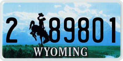 WY license plate 289801