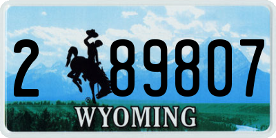 WY license plate 289807