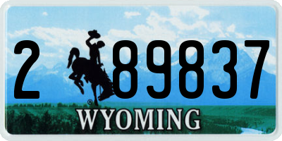 WY license plate 289837
