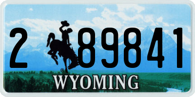 WY license plate 289841
