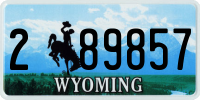 WY license plate 289857