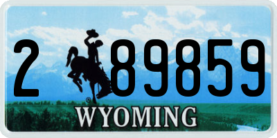 WY license plate 289859