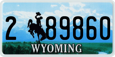 WY license plate 289860