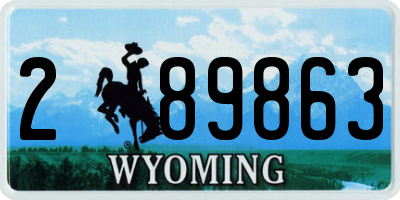 WY license plate 289863