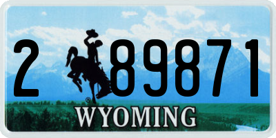 WY license plate 289871