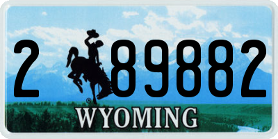 WY license plate 289882