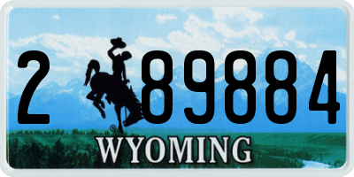 WY license plate 289884