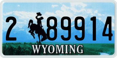 WY license plate 289914