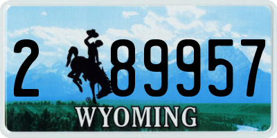 WY license plate 289957
