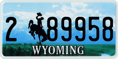 WY license plate 289958