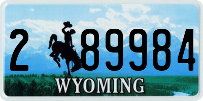 WY license plate 289984