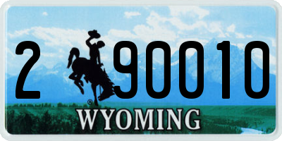 WY license plate 290010
