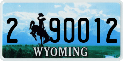 WY license plate 290012