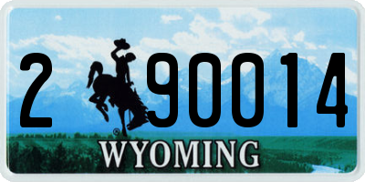 WY license plate 290014