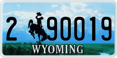 WY license plate 290019