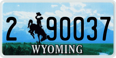 WY license plate 290037