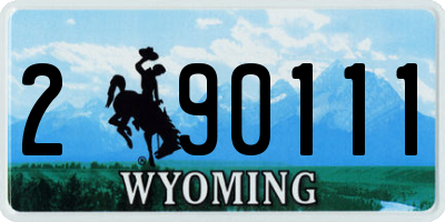 WY license plate 290111