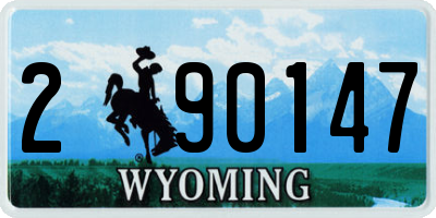 WY license plate 290147