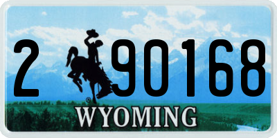 WY license plate 290168