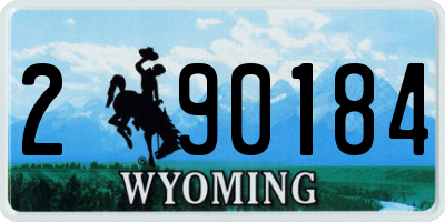 WY license plate 290184