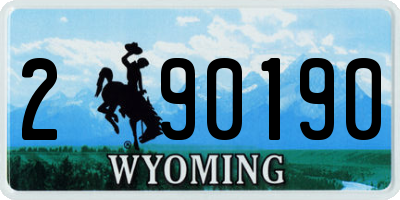 WY license plate 290190