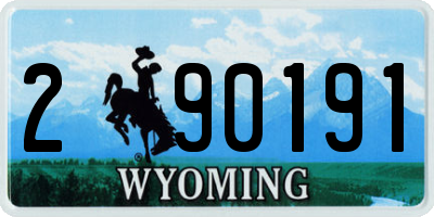 WY license plate 290191