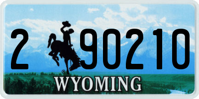 WY license plate 290210
