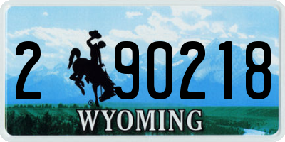 WY license plate 290218