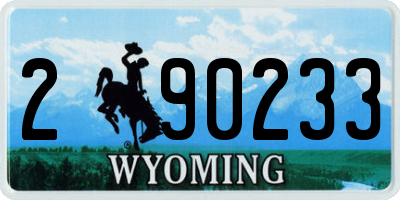 WY license plate 290233
