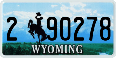 WY license plate 290278