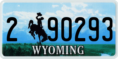 WY license plate 290293