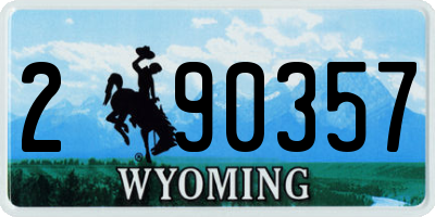 WY license plate 290357