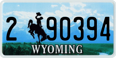 WY license plate 290394