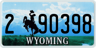WY license plate 290398