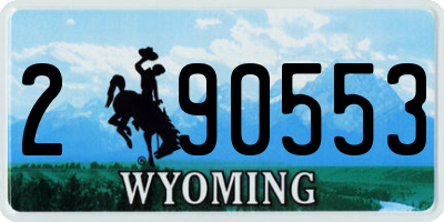 WY license plate 290553