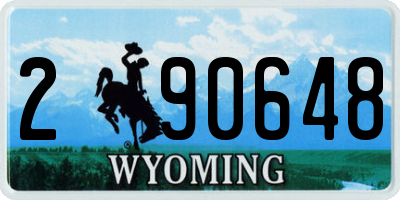 WY license plate 290648