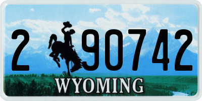 WY license plate 290742