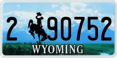 WY license plate 290752