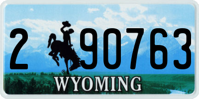 WY license plate 290763