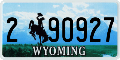 WY license plate 290927