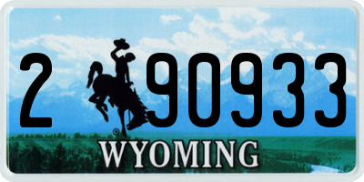 WY license plate 290933