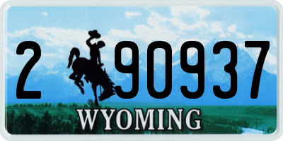 WY license plate 290937