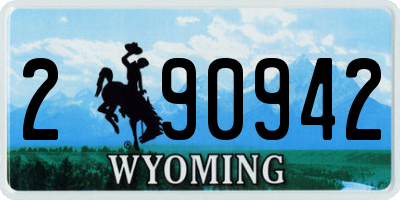 WY license plate 290942
