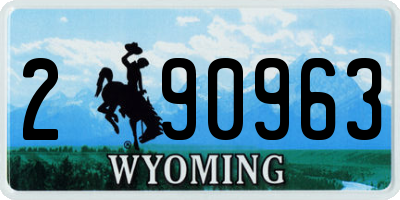 WY license plate 290963