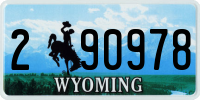 WY license plate 290978