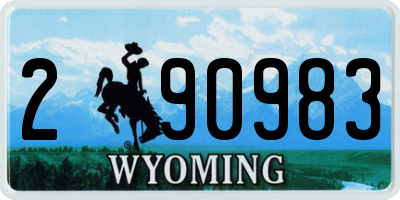 WY license plate 290983