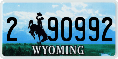 WY license plate 290992