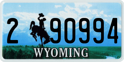 WY license plate 290994