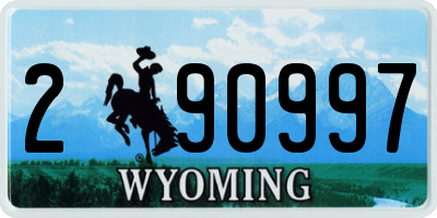 WY license plate 290997